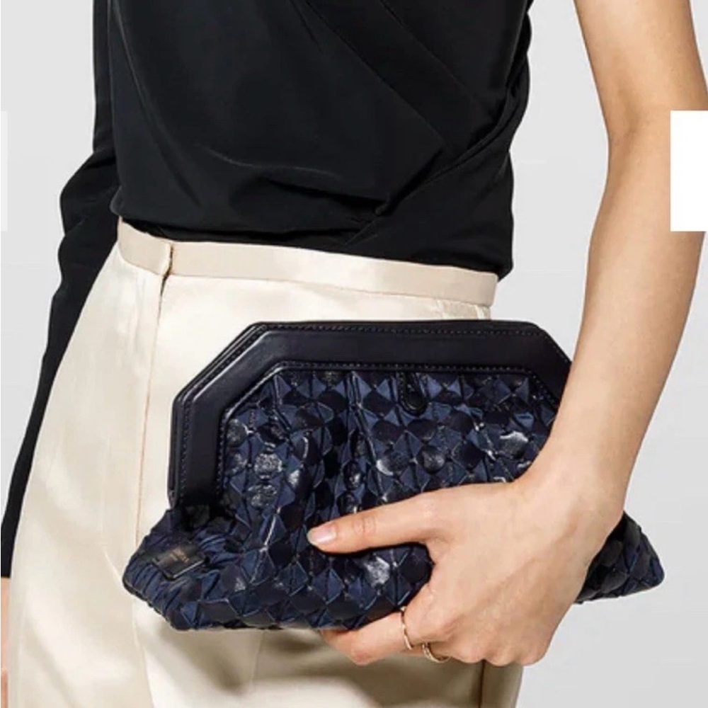 Serapian Mosaico Secret Navy Blue Clutch